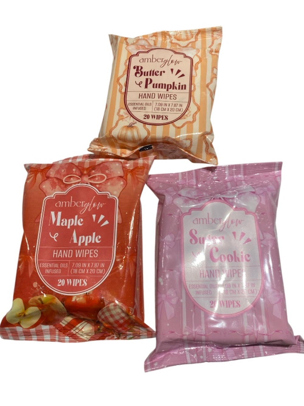 Butter Pumpkin, Maple Apple & Sugar Cookie Scented Hand Wipes - Assorted Colors